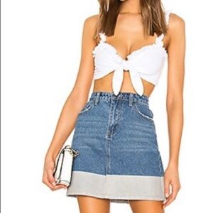 Revolve Superdown Emily Tie Ruffle Top in White